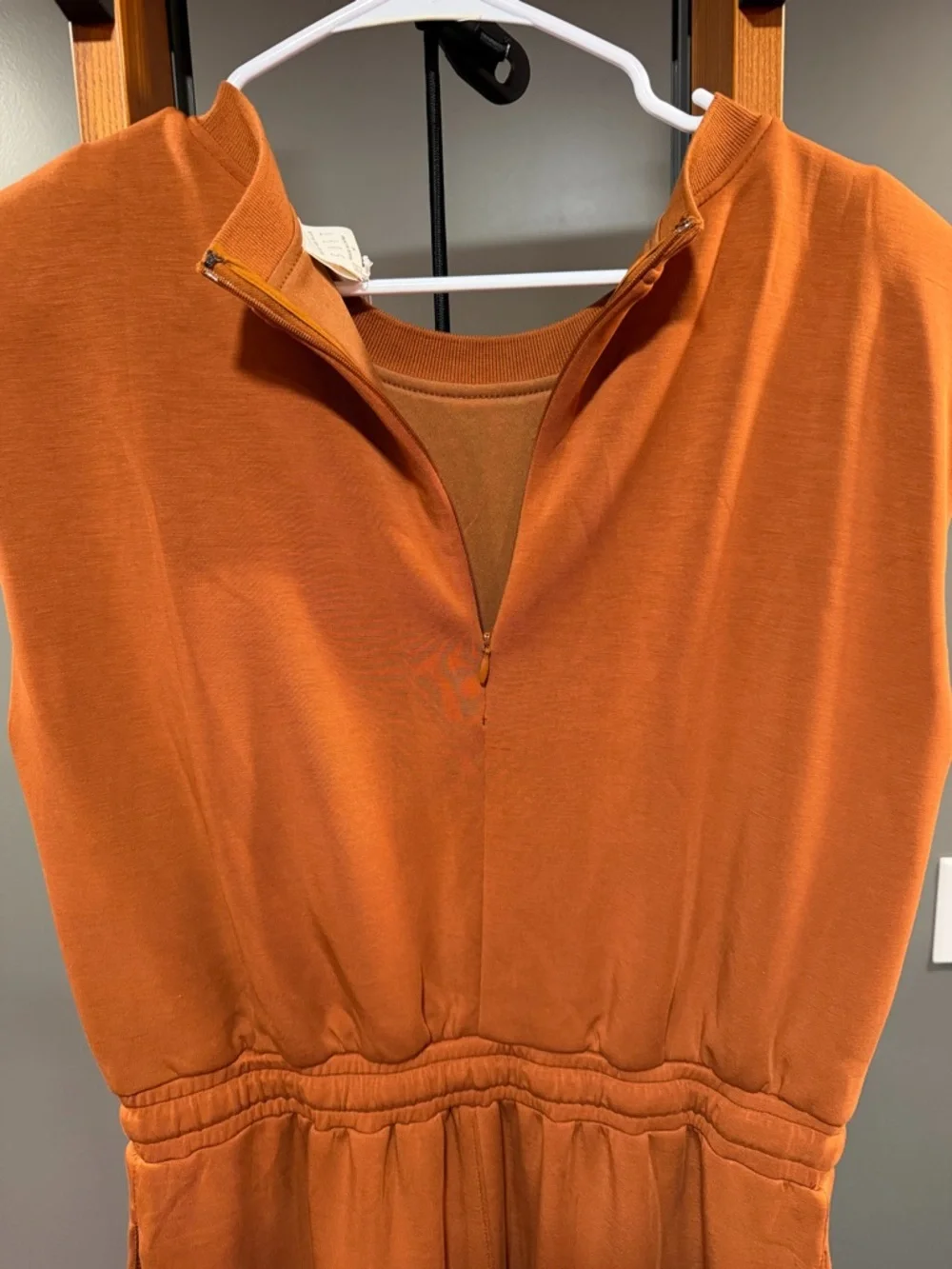 Skies Are Blue Modal Women's •Brown• Sleeveless Jumpsuit with Drawstring Waist - Picture 9 of 10